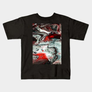 Crimson Elements - Acrylic Paint Dirty Pour Kids T-Shirt